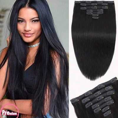 7pcs Clip in Straight Natural Hair Extensions